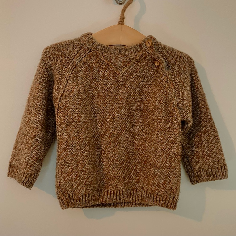 Zara brown and grey knit wool blend sweater 18-24 month